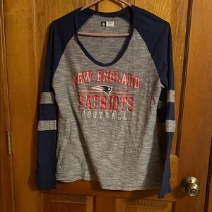 Team Apparel Patriots Gray and Navy Long Sleeve